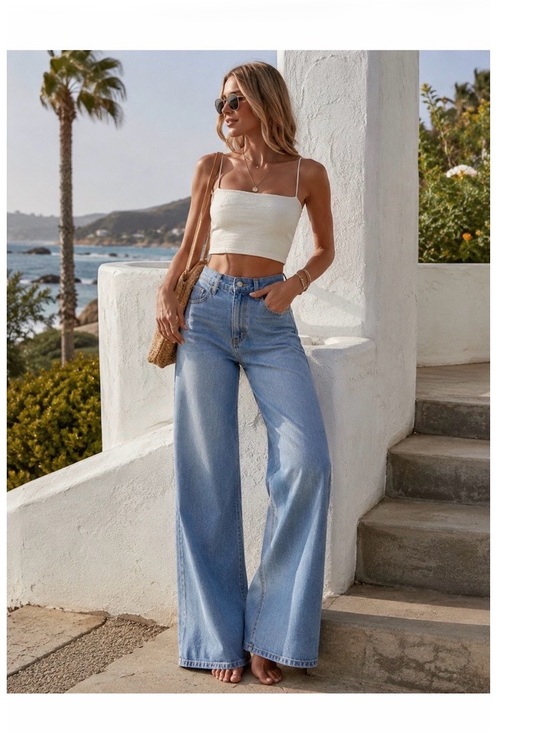 Free Assembly Denim - NWT • FREE ASSEMBLY • High Rise Wide Leg Jeans in City Blue High-Rise Style